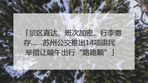 景区直达、班次加密、行李寄存……苏州公交推出14项惠民举措让端午出行“路路顺”