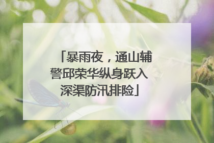 暴雨夜，通山辅警邱荣华纵身跃入深渠防汛排险