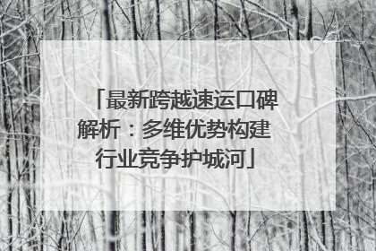 最新跨越速运口碑解析：多维优势构建行业竞争护城河