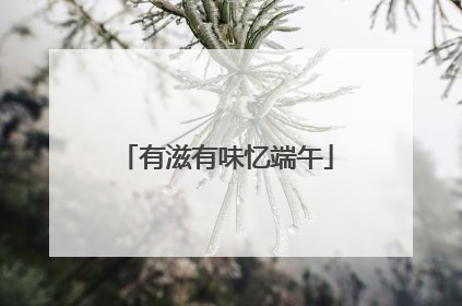 有滋有味忆端午