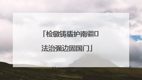 检徽铸盾护南疆 法治强边固国门