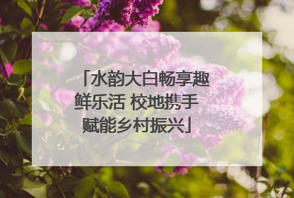 水韵大白畅享趣鲜乐活 校地携手赋能乡村振兴