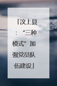 汶上县：“三种模式”加强党员队伍建设