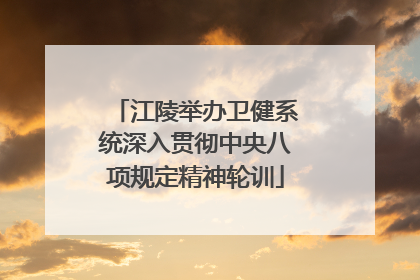 江陵举办卫健系统深入贯彻中央八项规定精神轮训
