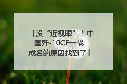 没“近视眼”！中国歼-10CE一战成名的原因找到了