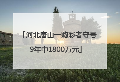 河北唐山一购彩者守号9年中1800万元