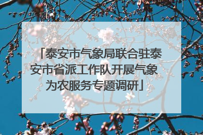 泰安市气象局联合驻泰安市省派工作队开展气象为农服务专题调研