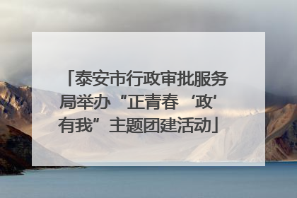 泰安市行政审批服务局举办“正青春‘政’有我”主题团建活动