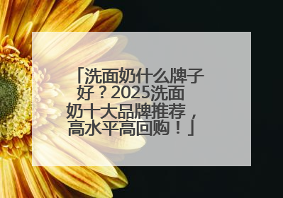 洗面奶什么牌子好？2025洗面奶十大品牌推荐，高水平高回购！