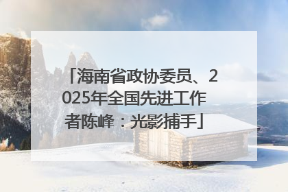 海南省政协委员、2025年全国先进工作者陈峰：光影捕手