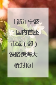 浙江宁波：国内首座市域（郊）铁路跨海大桥封顶