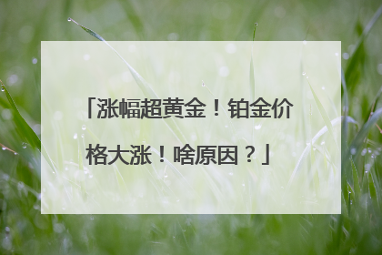 涨幅超黄金！铂金价格大涨！啥原因？