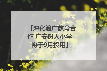 深化渝广教育合作 广安树人小学将于9月投用