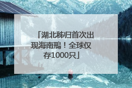 湖北秭归首次出现海南鳽！全球仅存1000只