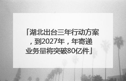 湖北出台三年行动方案，到2027年，年寄递业务量将突破80亿件