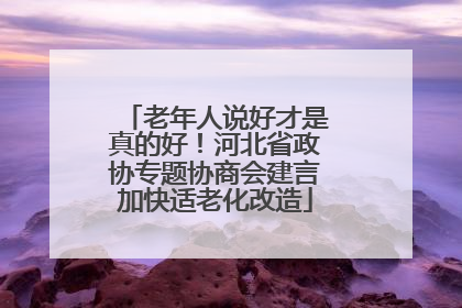 老年人说好才是真的好！河北省政协专题协商会建言加快适老化改造