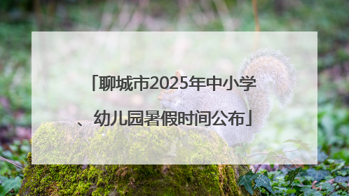 聊城市2025年中小学、幼儿园暑假时间公布