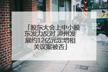 股东大会上中小股东发力反对 漳州发展约12亿元定增相关议案被否