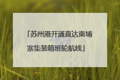 苏州港开通直达柬埔寨集装箱班轮航线