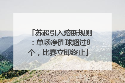 苏超引入熔断规则：单场净胜球超过8个，比赛立即终止