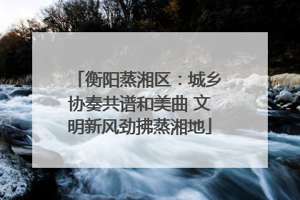 衡阳蒸湘区：城乡协奏共谱和美曲 文明新风劲拂蒸湘地