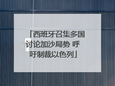 西班牙召集多国讨论加沙局势 呼吁制裁以色列