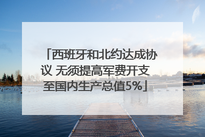 西班牙和北约达成协议 无须提高军费开支至国内生产总值5%