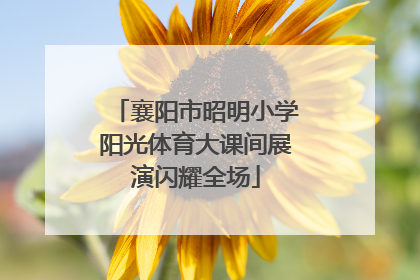襄阳市昭明小学阳光体育大课间展演闪耀全场
