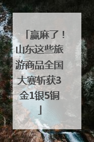 赢麻了！山东这些旅游商品全国大赛斩获3金1银5铜