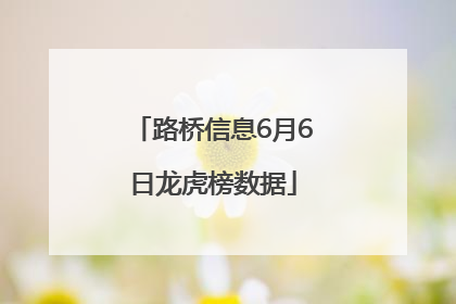路桥信息6月6日龙虎榜数据