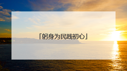 躬身为民践初心