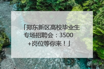 郑东新区高校毕业生专场招聘会：3500+岗位等你来！