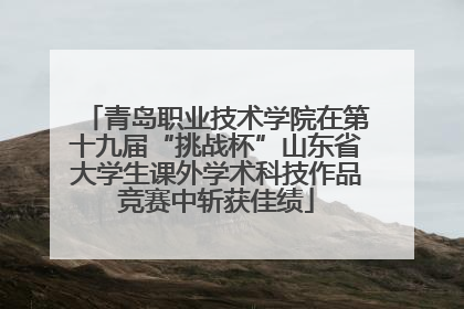 青岛职业技术学院在第十九届“挑战杯”山东省大学生课外学术科技作品竞赛中斩获佳绩