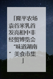 隆平农场袁谷米乳首发亮相中非经贸博览会“味道湖南”美食市集