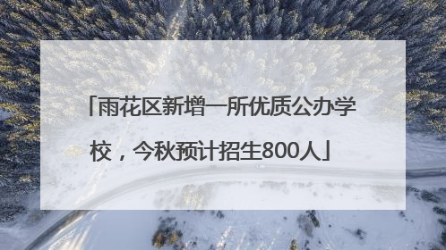 雨花区新增一所优质公办学校，今秋预计招生800人