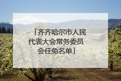 齐齐哈尔市人民代表大会常务委员会任免名单