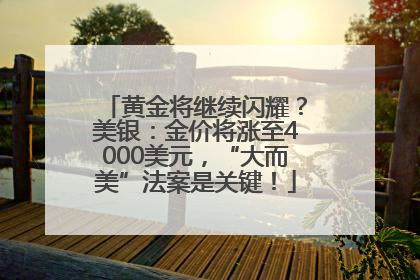 黄金将继续闪耀？美银：金价将涨至4000美元，“大而美”法案是关键！