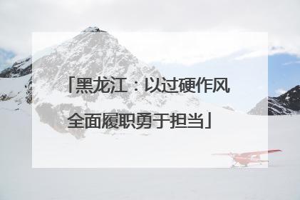 黑龙江：以过硬作风全面履职勇于担当