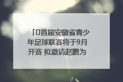 ﻿首届安徽省青少年足球联赛将于9月开赛 拟邀请赵鹏为先导赛开球