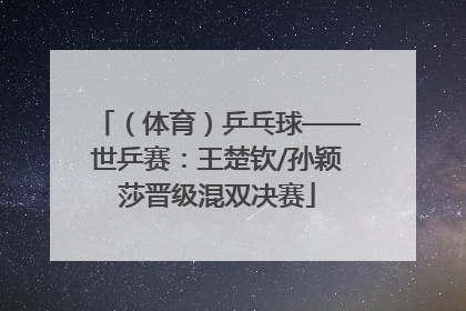 （体育）乒乓球——世乒赛：王楚钦/孙颖莎晋级混双决赛