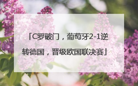 C罗破门，葡萄牙2-1逆转德国，晋级欧国联决赛