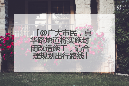 @广大市民，真华路地道将实施封闭改造施工，请合理规划出行路线